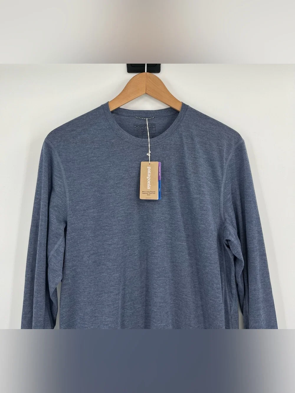 NWT Patagonia Capilene Cool Trail Long Sleeve Hiking Shirt Men’s blue S Gorpcore - Picture 3 of 13